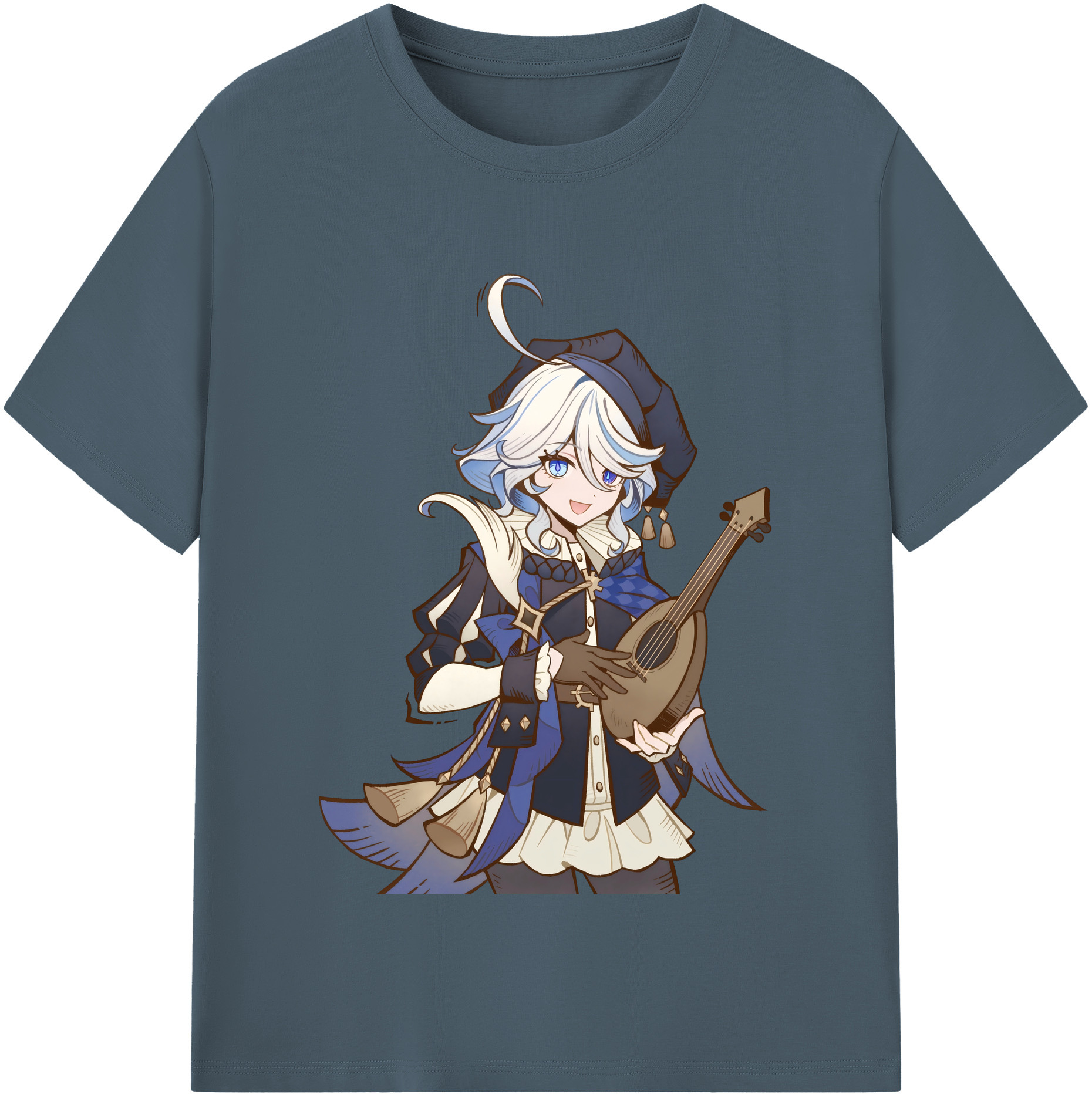 げんし神 フリーナ genshin Furina 綿100％半袖Tシャツ（フロントプリント）